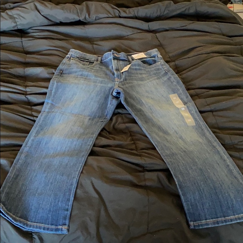 Express High Waisted Dark Wash Straight Jeans